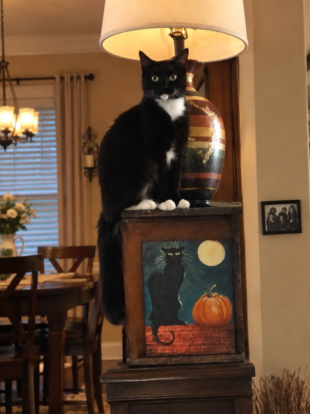 Black Cat Moon and Pumpkin Canvas Wall Art by Me - Picture 5 of 12